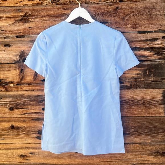 TRINA TURK | Baby Blue Cut Out Short Sleeve Blouse 2 - Picture 5 of 5